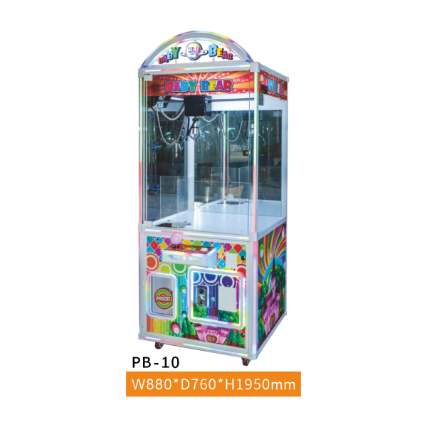 PB-10 Standard Single Claw Machine – LED Glass Arcade Crane Vending Machine for Sale