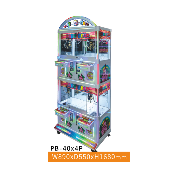 PB-40X4P 4-Player Double-Deck Claw Machine – Two-Tier Multi-Crane LED Arcade Machine