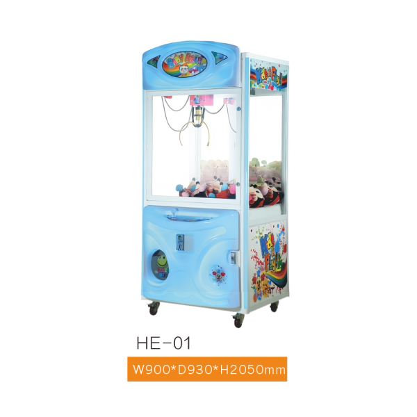 HE-01 Kids Play Claw Machine – Single-Player LED Glass Arcade Crane Game Machine for Sale