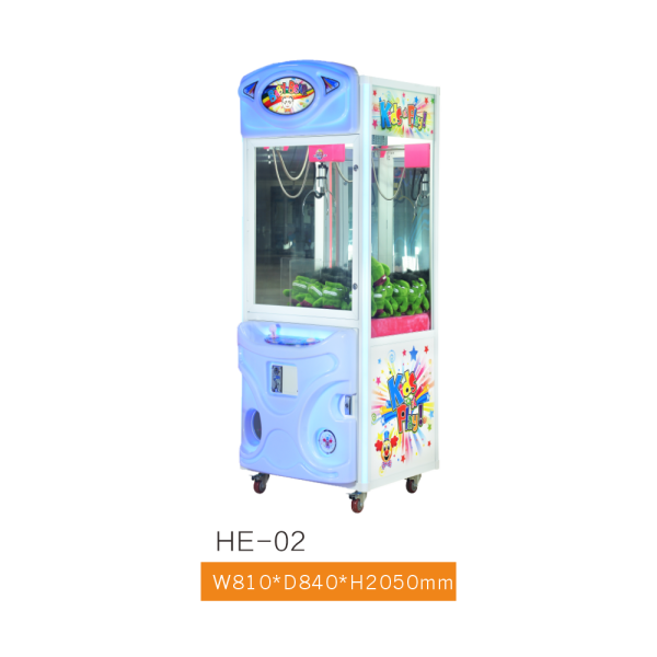 HE-02 Kids Play Slim Claw Machine – Compact Single-Player LED Crane Machine for Retail & FEC