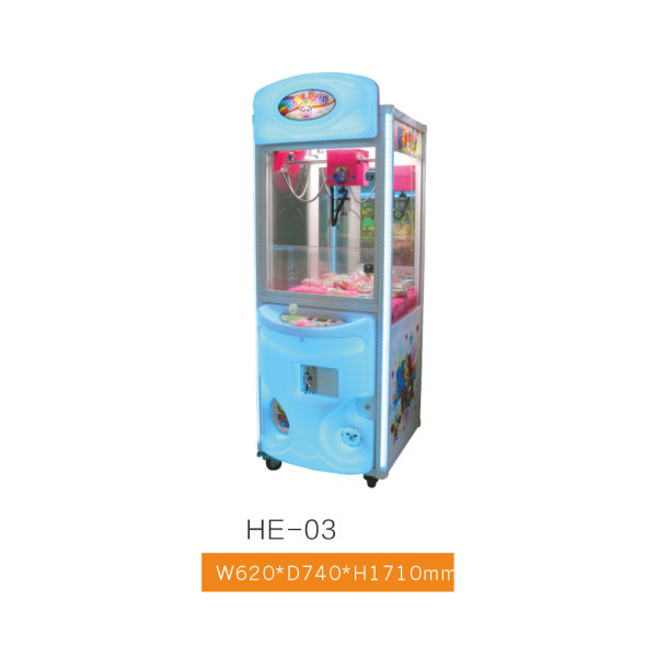 HE-03 Kids Play Narrow-Body Claw Machine – Space-Saving Single-Player LED Crane for Small Venues