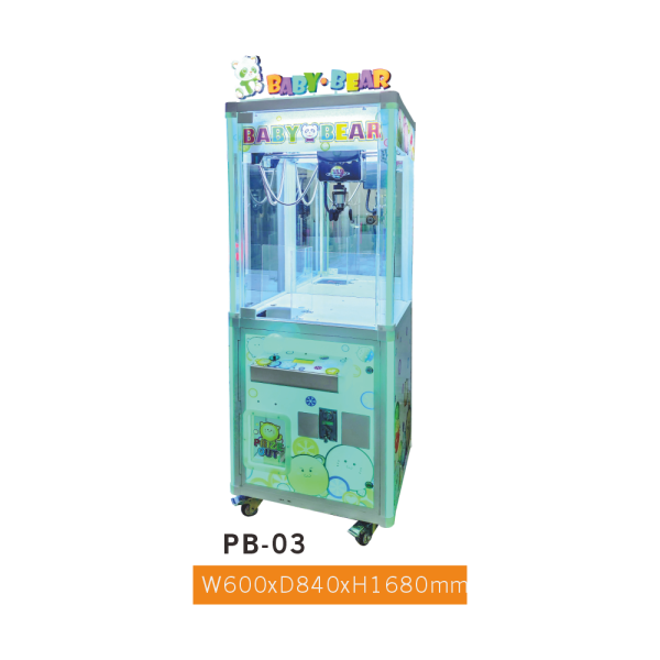PB-03 Slim Single Claw Machine – Fruit-Theme LED Glass Crane Machine for Convenience Stores