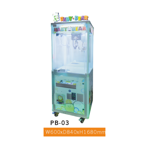 PB-03 Slim Single Claw Machine – Fruit-Theme LED Glass Crane Machine for Convenience Stores
