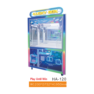 Play Until Win Lucky Box HA-120 Play-Until-Win Claw Machine – Dual-Crane LED Arcade Prize Machine for FEC
