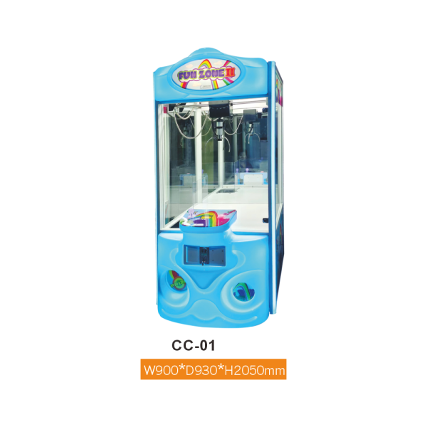 CC-01 Fun Zone II Claw Machine – Blue Candy-Style LED Arcade Crane Game Machine for Sale