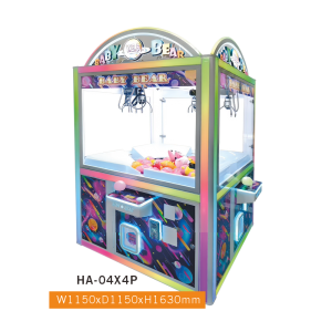 HA-04X4P Galaxy-Theme 4-Player Claw Machine – Multi-Player Square Crane Arcade with RGB LED Lighting