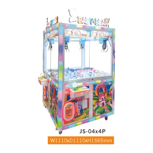 JS-04X4P Candy-Land 4-Player Claw Machine – Colorful Multi-Crane Arcade Machine for Amusement Centers